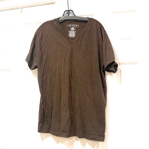 Arizona Men’s Brown Plain Tee Shirt Short sleeve - Picture 1 of 4